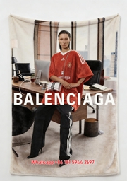 Balenciaga Soccer Jersey Office Flannel Throw Blanket for Wall Decor BA296